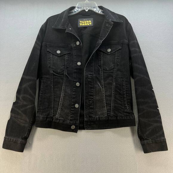AE X Young Money Unisex Black Denim Jacket - Picture 2 of 15